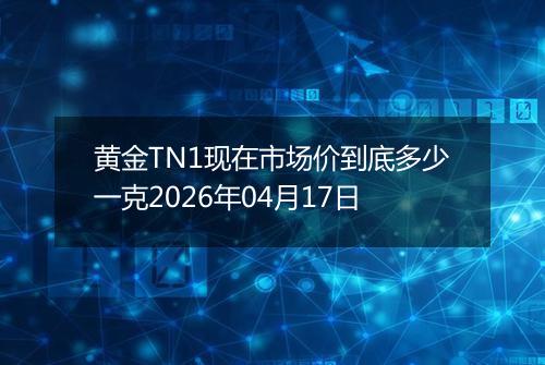 黄金TN1现在市场价到底多少一克2026年04月17日