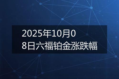 2025年10月08日六福铂金涨跌幅