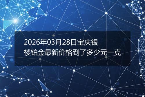 2026年03月28日宝庆银楼铂金最新价格到了多少元一克