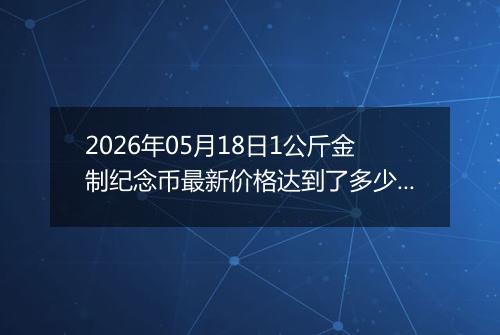 2026年05月18日1公斤金制纪念币最新价格达到了多少元一个