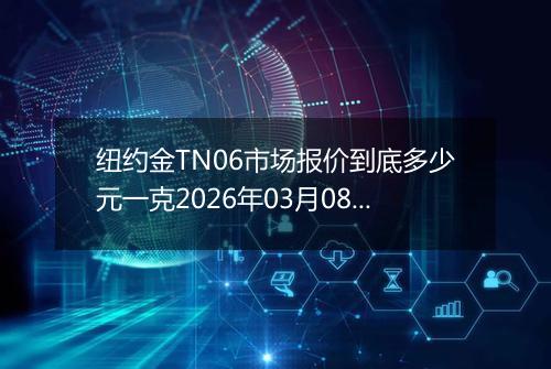 纽约金TN06市场报价到底多少元一克2026年03月08日