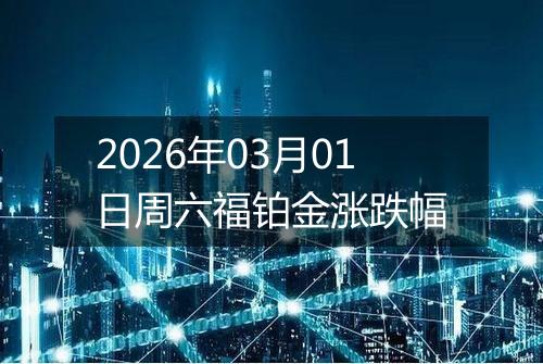 2026年03月01日周六福铂金涨跌幅