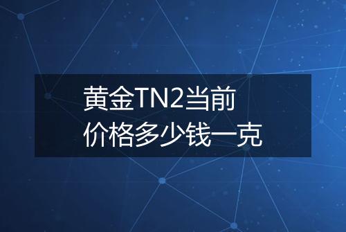 黄金TN2当前价格多少钱一克