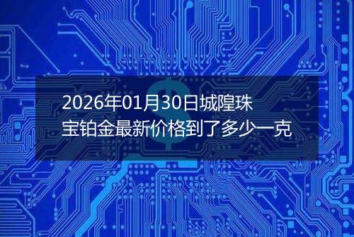 2026年01月30日城隍珠宝铂金最新价格到了多少一克