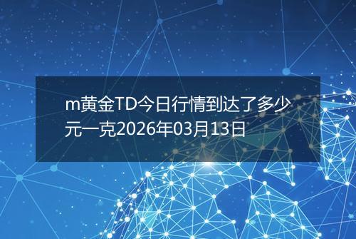 m黄金TD今日行情到达了多少元一克2026年03月13日
