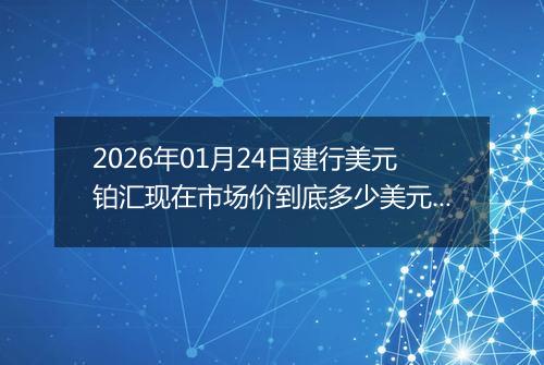 2026年01月24日建行美元铂汇现在市场价到底多少美元一盎司