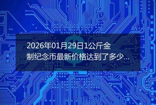 2026年01月29日1公斤金制纪念币最新价格达到了多少元一个