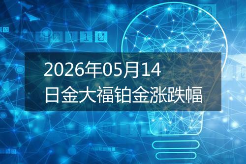 2026年05月14日金大福铂金涨跌幅
