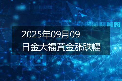 2025年09月09日金大福黄金涨跌幅