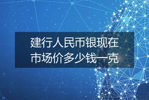 建行人民币银现在市场价多少钱一克