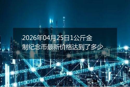 2026年04月25日1公斤金制纪念币最新价格达到了多少元一个