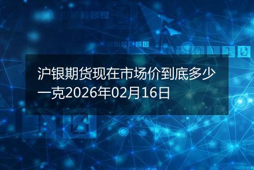 沪银期货现在市场价到底多少一克2026年02月16日