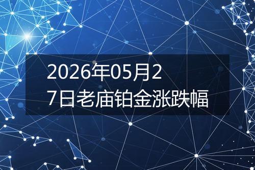 2026年05月27日老庙铂金涨跌幅