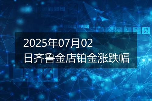 2025年07月02日齐鲁金店铂金涨跌幅