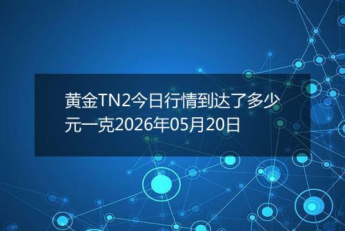 黄金TN2今日行情到达了多少元一克2026年05月20日