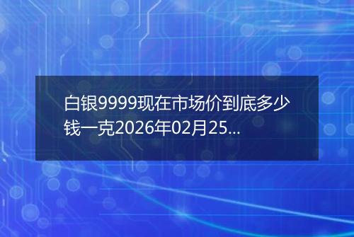 白银9999现在市场价到底多少钱一克2026年02月25日