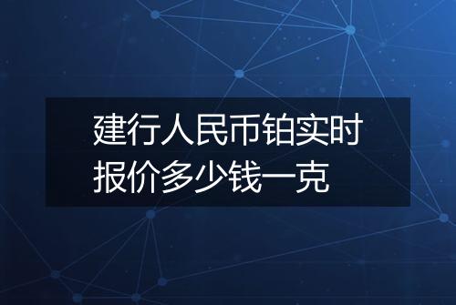 建行人民币铂实时报价多少钱一克
