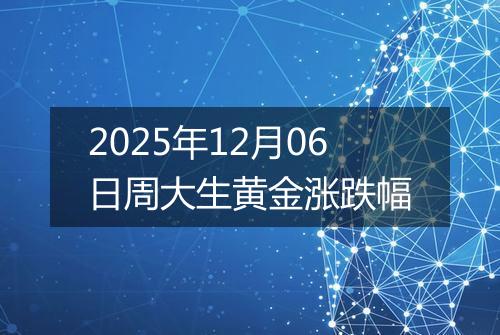 2025年12月06日周大生黄金涨跌幅