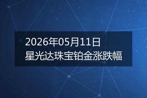 2026年05月11日星光达珠宝铂金涨跌幅