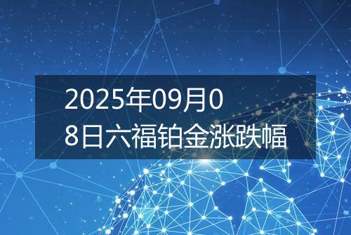 2025年09月08日六福铂金涨跌幅