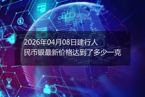 2026年04月08日建行人民币银最新价格达到了多少一克