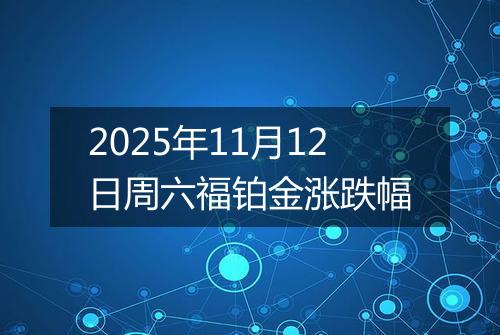 2025年11月12日周六福铂金涨跌幅