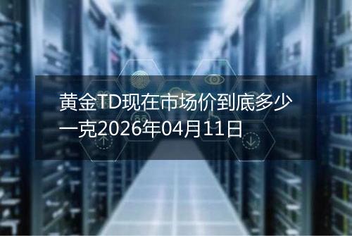 黄金TD现在市场价到底多少一克2026年04月11日