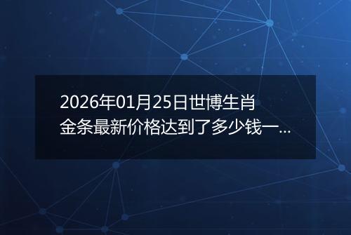 2026年01月25日世博生肖金条最新价格达到了多少钱一克