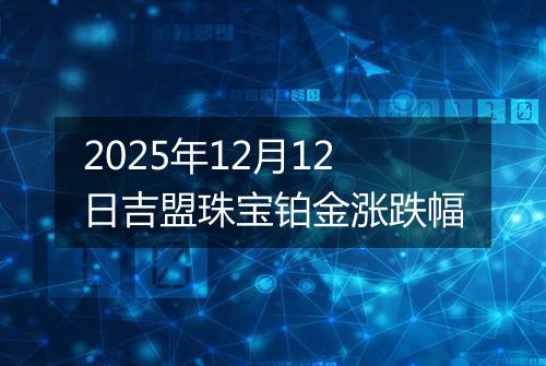 2025年12月12日吉盟珠宝铂金涨跌幅