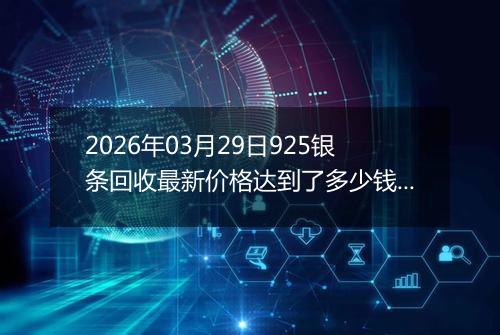 2026年03月29日925银条回收最新价格达到了多少钱一克