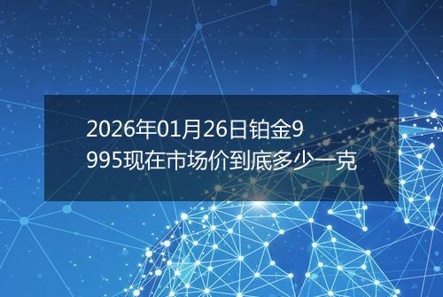 2026年01月26日铂金9995现在市场价到底多少一克