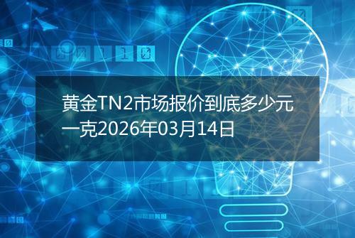 黄金TN2市场报价到底多少元一克2026年03月14日
