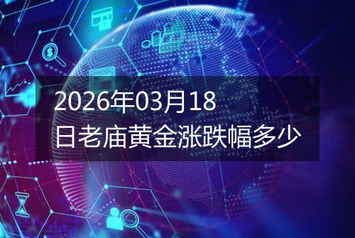 2026年03月18日老庙黄金涨跌幅多少