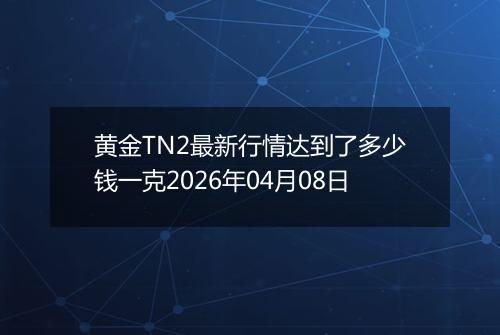 黄金TN2最新行情达到了多少钱一克2026年04月08日
