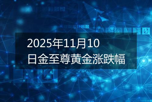 2025年11月10日金至尊黄金涨跌幅