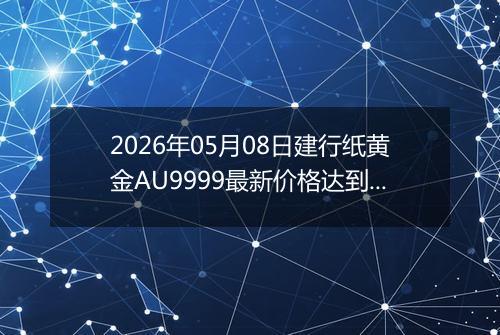 2026年05月08日建行纸黄金AU9999最新价格达到了多少一克