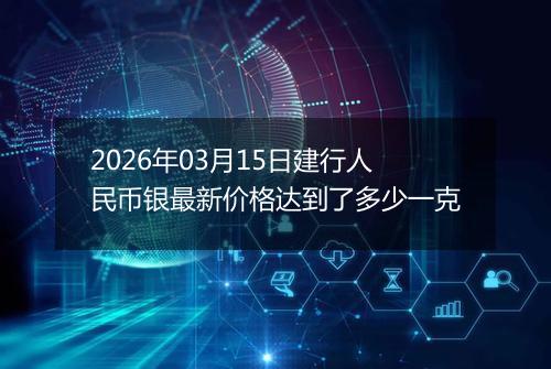 2026年03月15日建行人民币银最新价格达到了多少一克