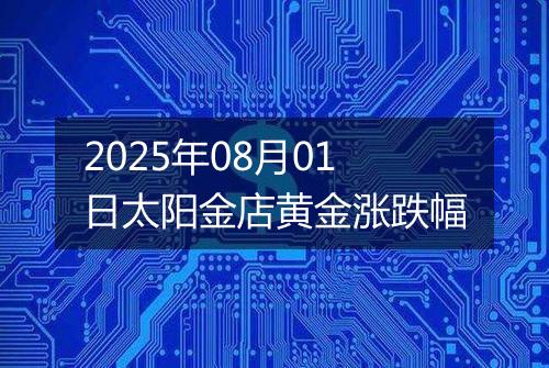 2025年08月01日太阳金店黄金涨跌幅