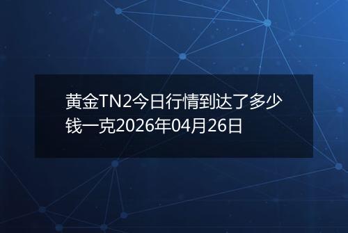黄金TN2今日行情到达了多少钱一克2026年04月26日