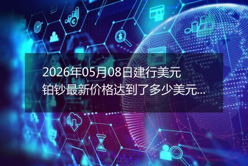 2026年05月08日建行美元铂钞最新价格达到了多少美元一盎司