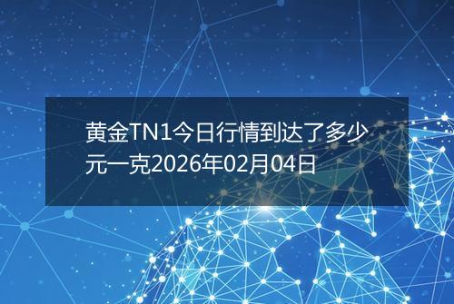 黄金TN1今日行情到达了多少元一克2026年02月04日