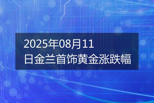 2025年08月11日金兰首饰黄金涨跌幅