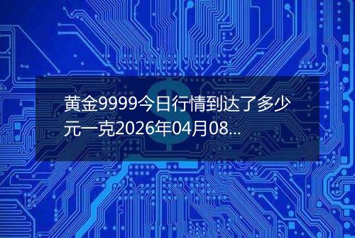 黄金9999今日行情到达了多少元一克2026年04月08日