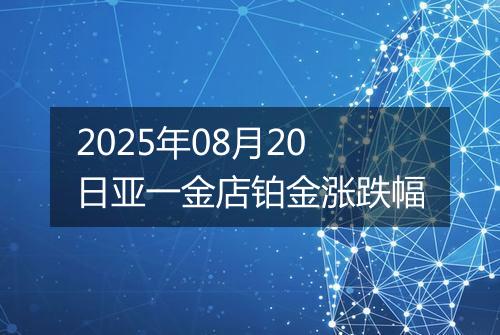 2025年08月20日亚一金店铂金涨跌幅