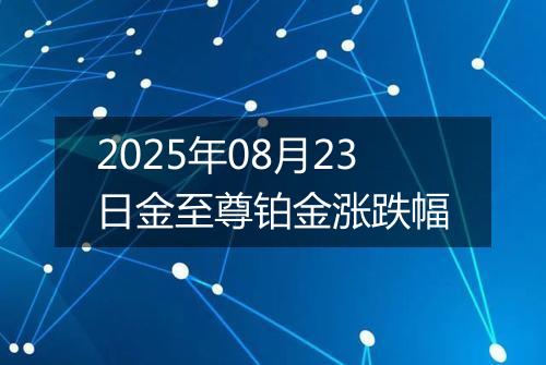 2025年08月23日金至尊铂金涨跌幅