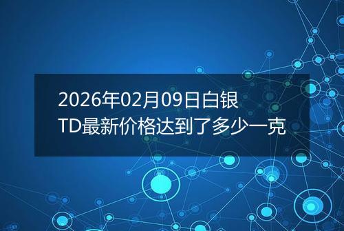2026年02月09日白银TD最新价格达到了多少一克