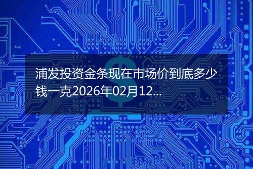浦发投资金条现在市场价到底多少钱一克2026年02月12日