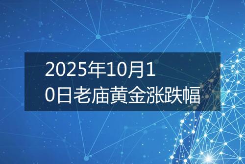 2025年10月10日老庙黄金涨跌幅