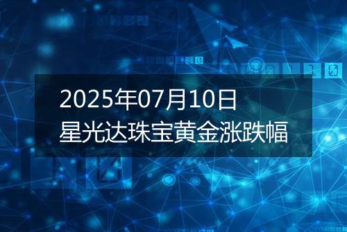 2025年07月10日星光达珠宝黄金涨跌幅