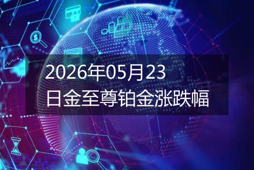 2026年05月23日金至尊铂金涨跌幅